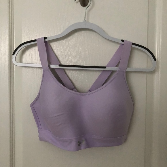 Under Armour SPORTS BRA Adjustable Straps Purple size Large EUC - Picture 1 of 4